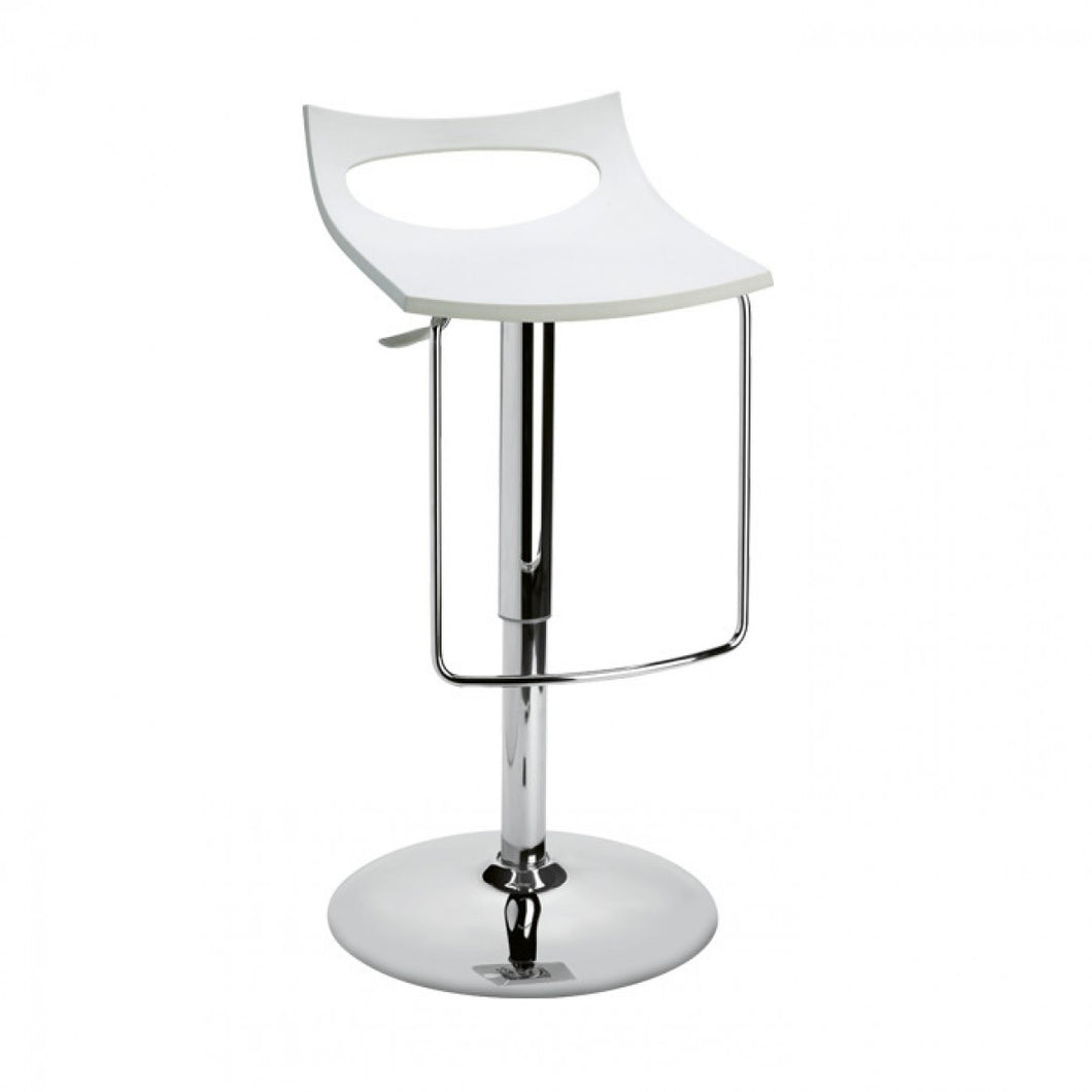 Diavoletto is the design stool suitable for kitchen furniture.Revolving barstool, adjustable height with gas piston. Base and column in chrome-plated steel. Seat in technopolymer. This swivel stool is adjustable in height, from 54 cm to 79 cm.
